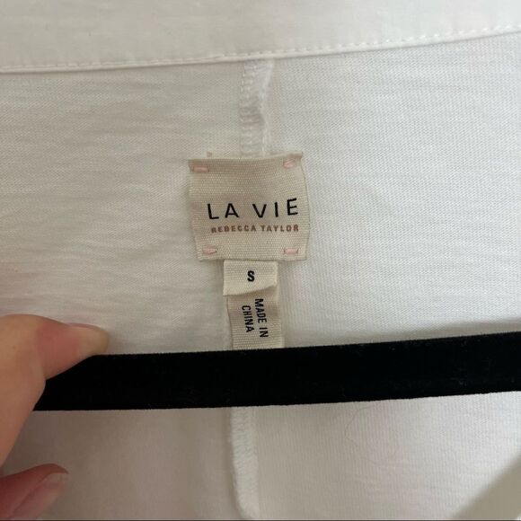 Rebecca Taylor Voile White Cotton Pouf Sleeve Top - Picture 8 of 8